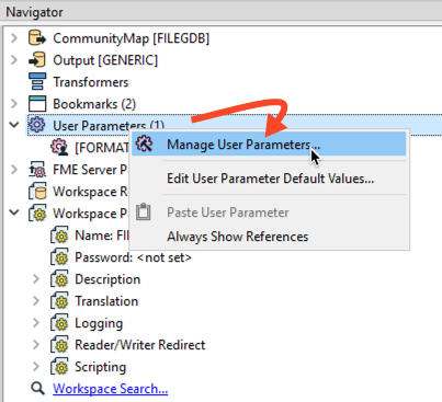 Manage User Parameters